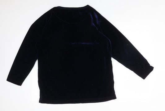 CLAIRE NEUVILLE Womens Black Polyester Basic T-Shirt Size 16 Round Neck