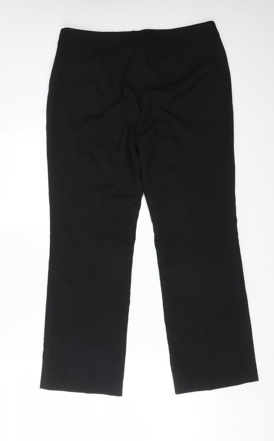 Papaya Womens Black Polyester Dress Pants Trousers Size 12 L27 in Regular