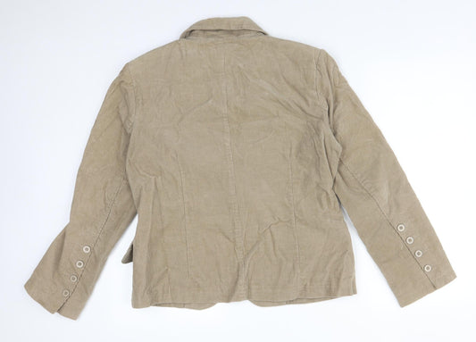 THE STOCK SHOP Womens Brown Cotton Jacket Suit Jacket Size 14