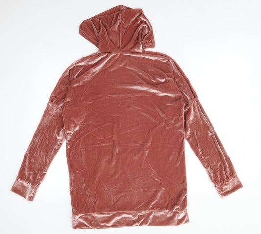 Preworn Womens Pink Polyester Pullover Hoodie Size L