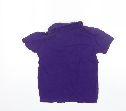 Georgeq Boys Purple Cotton Basic Polo Size 9-10 Years Collared
