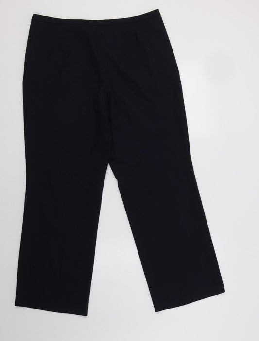 M&S Womens Blue Polyester Dress Pants Trousers Size 14 L29 in Regular