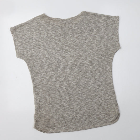 SJS Womens Beige Round Neck Polyester Pullover Jumper Size XL - Paris