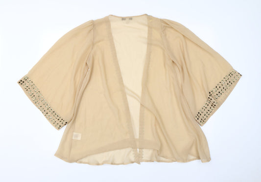 Rare London Womens Beige V-Neck Polyester Cardigan Jumper Size 6