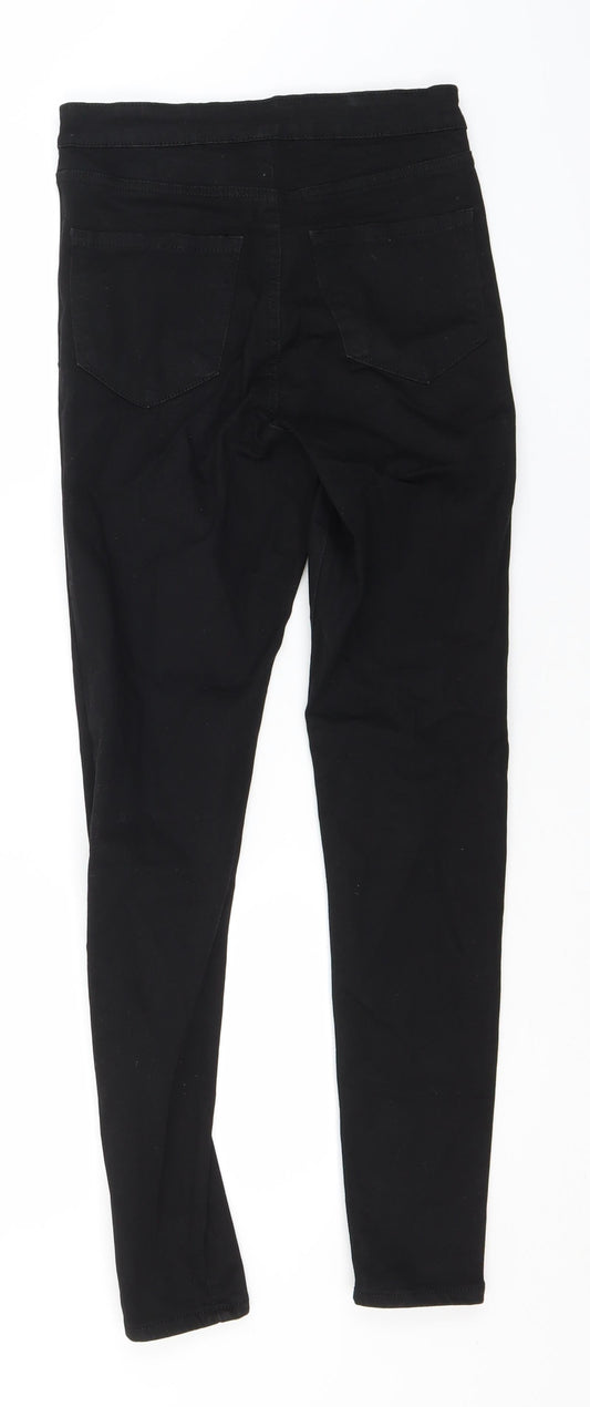 Denim & Co. Womens Black Cotton Straight Jeans Size 10 L26 in Regular