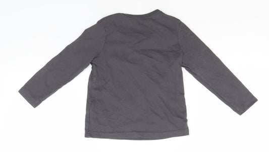 George Boys Grey Cotton Basic T-Shirt Size 2-3 Years Round Neck - Daddy's Bestie