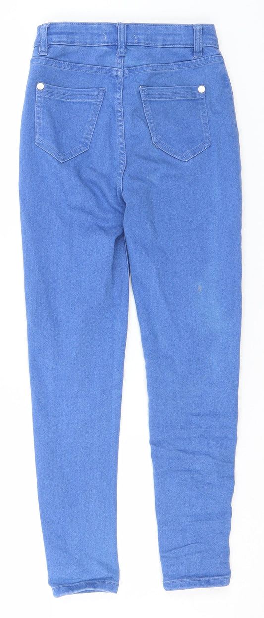 Lipsy Girls Blue Cotton Straight Jeans Size 11 Years Regular