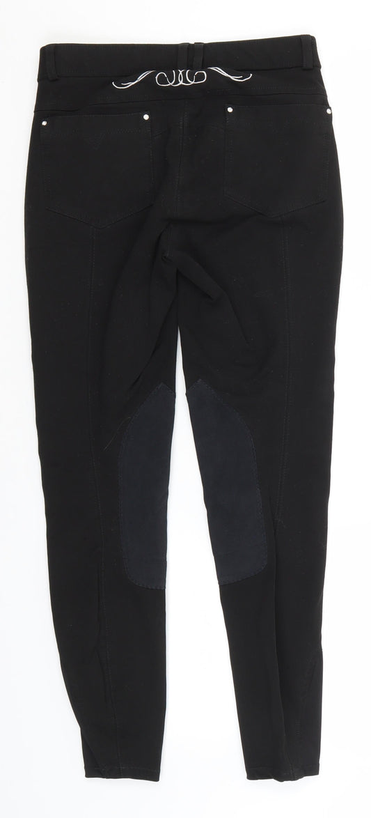 Preworn Womens Black Polyester Straight Jeans Size 28 in L27 in Regular