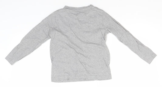 F&F Boys Grey Solid Cotton Pyjama Top Size 6-7 Years
