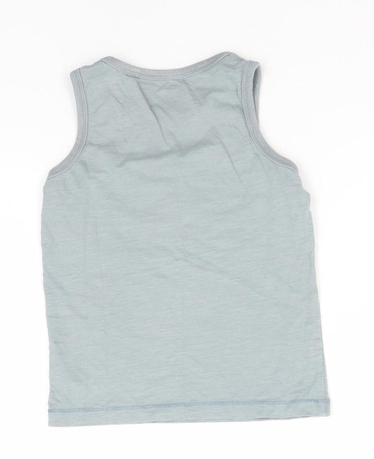 NEXT Boys Green Cotton Basic Tank Size 5 Years Round Neck