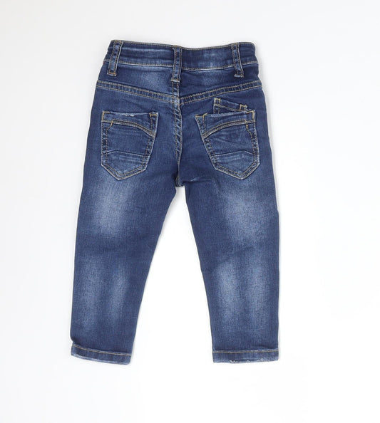 SMALL GANG Boys Blue Cotton Jeans Size 18 Months