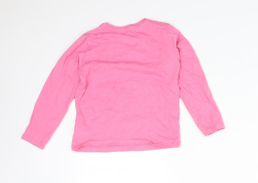 PEP&CO Girls Pink Solid Cotton Pyjama Top Size 3-4 Years - HEDGEHOG. JUST HIBERNATING
