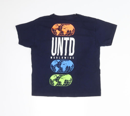 Preworn Boys Blue Cotton Basic T-Shirt Size 5-6 Years Crew Neck - UNTED WORLDWIDE