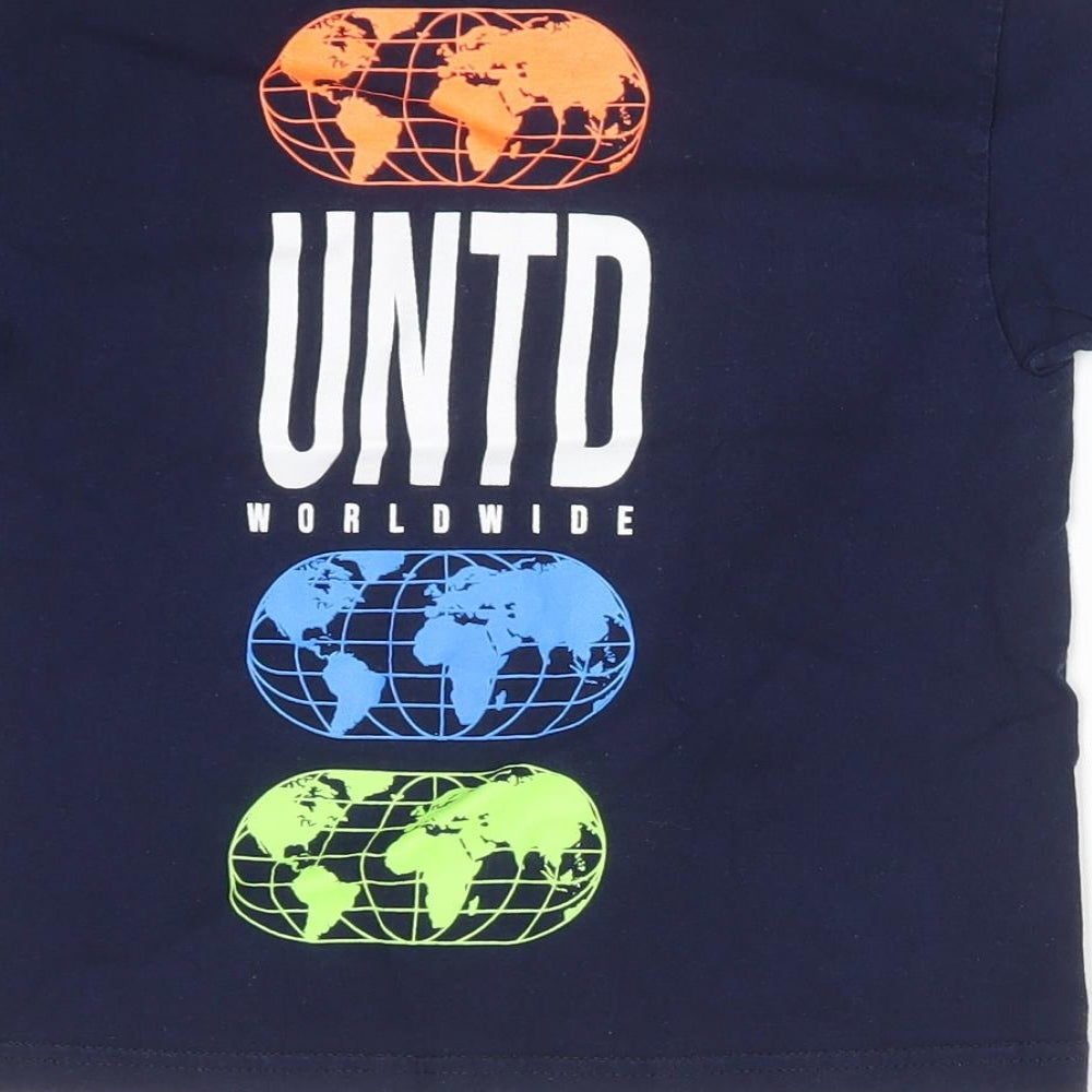 Preworn Boys Blue Cotton Basic T-Shirt Size 5-6 Years Crew Neck - UNTED WORLDWIDE