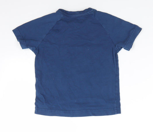Next Level Boys Blue Cotton Basic T-Shirt Size 5 Years Round Neck - Games Console Next Level