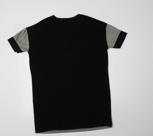 River Island Womens Black Colourblock Polyester Jumper Dress Size 14 Crew Neck