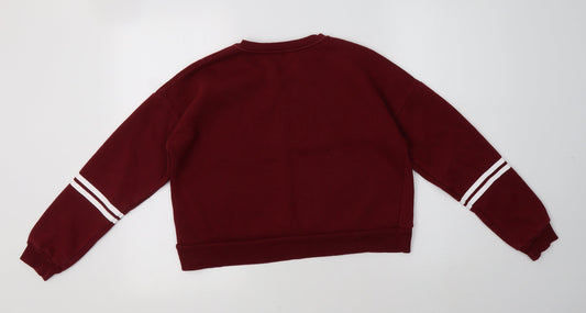 Matalan Girls Red Cotton Pullover Sweatshirt Size 13 Years - L.A.