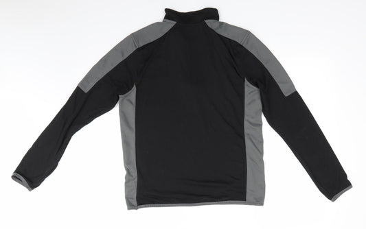 Finden Hales Mens Black Colourblock Polyester Pullover Casual Size S High Neck  - Black & Grey RGG
