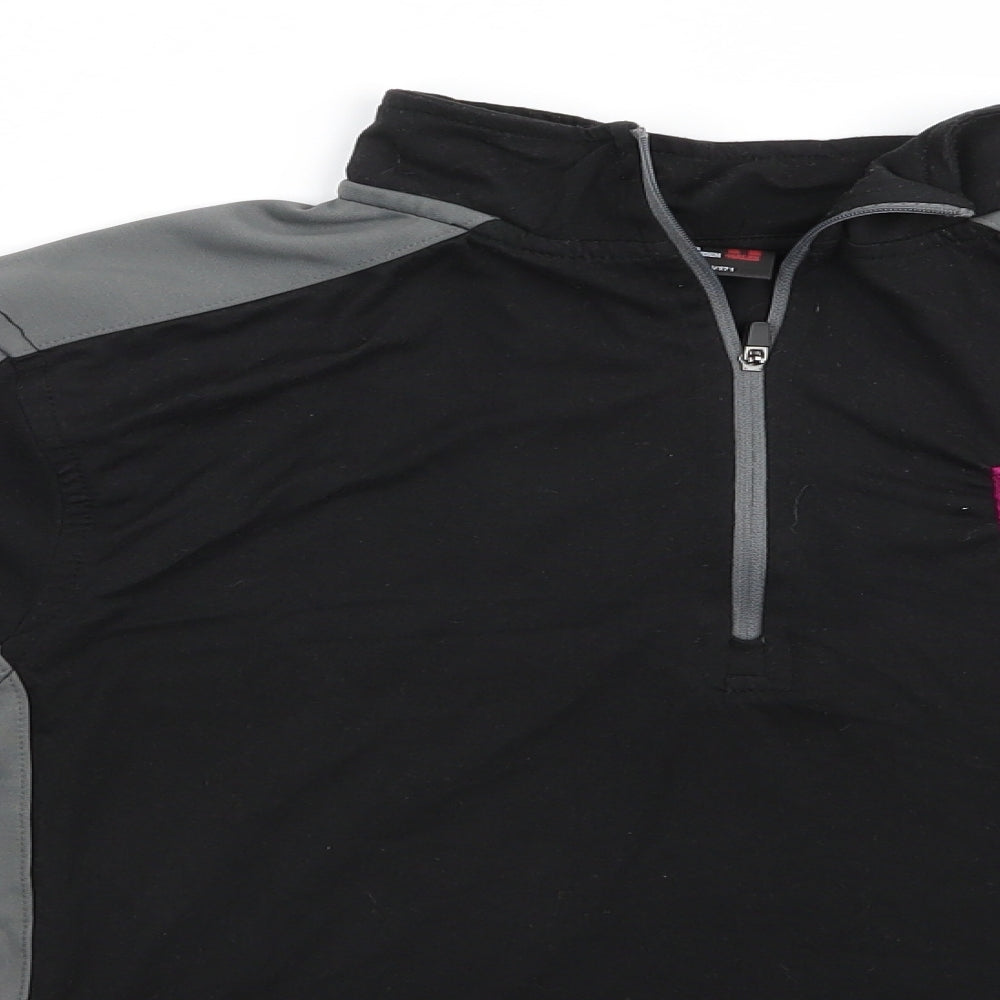 Finden Hales Mens Black Colourblock Polyester Pullover Casual Size S High Neck - Black & Grey RGG
