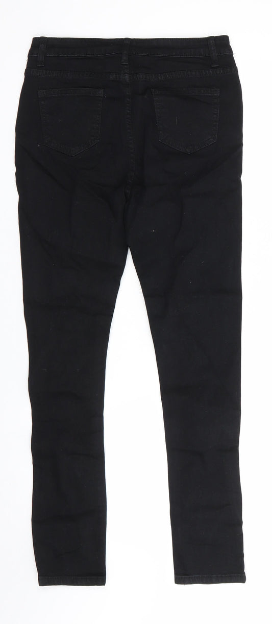 SheIn Womens Black Cotton Skinny Jeans Size S L27 in Regular - Very Distressed