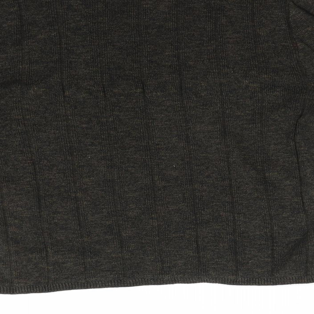 New Look Womens Green Roll Neck Striped Cotton Pullover Jumper Size 12 - Green mix Vertical Same colour stripe