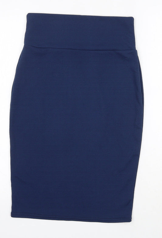 Urban Coco Womens Blue Polyester Straight & Pencil Skirt Size S