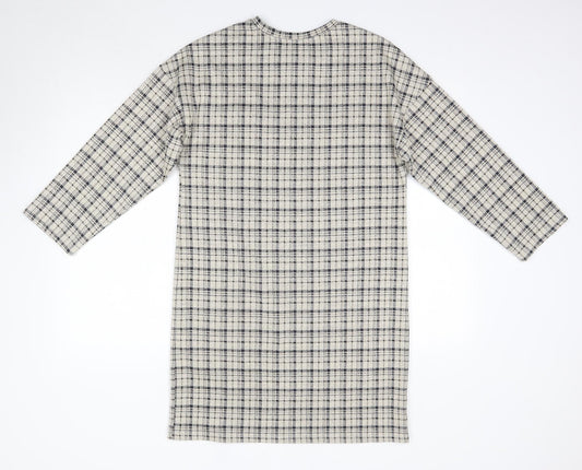 Primark Womens Multicoloured Check Polyester T-Shirt Dress Size 10 Round Neck