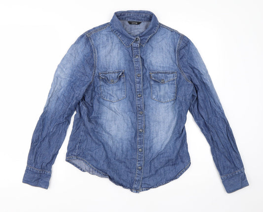 George Womens Blue Jacket Size 10 Snap