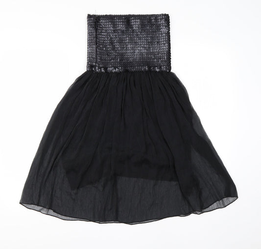 AX Womens Black Polyester A-Line Size 10 Square Neck