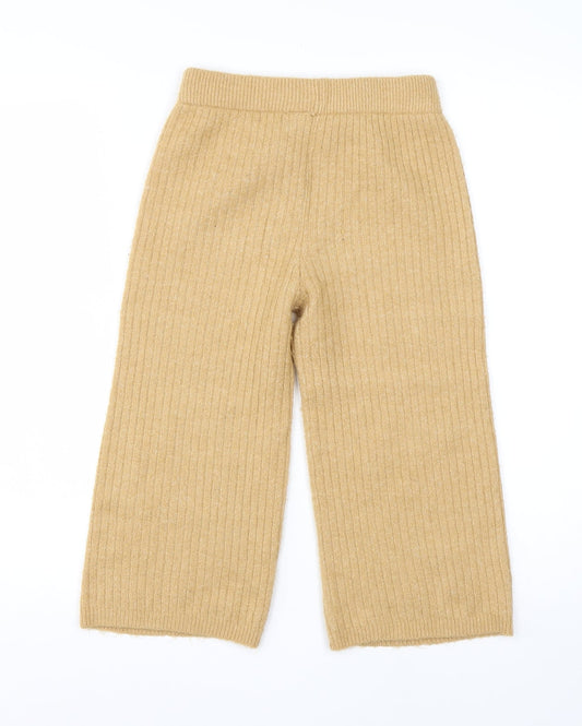 TU Girls Yellow Acrylic Trousers Size 9 Months Regular