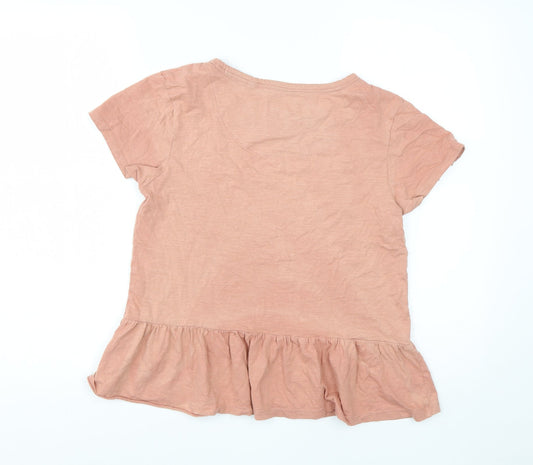NEXT Womens Pink Cotton Basic T-Shirt Size S Round Neck