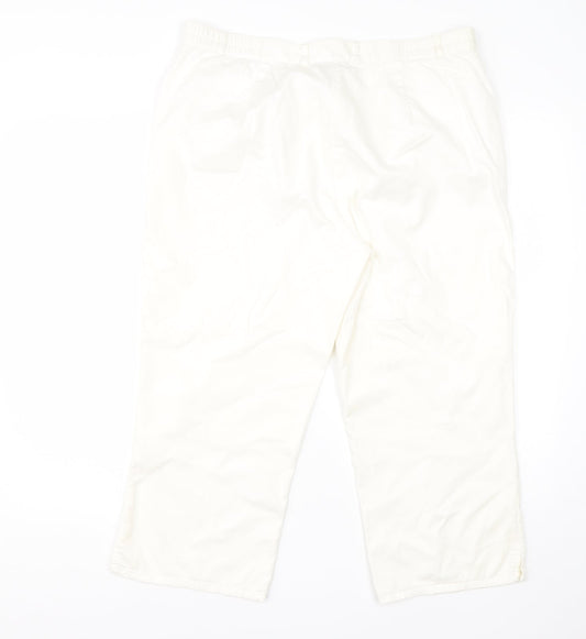 Canada Womens White Cotton Dress Pants Trousers Size 14 L20 in Regular