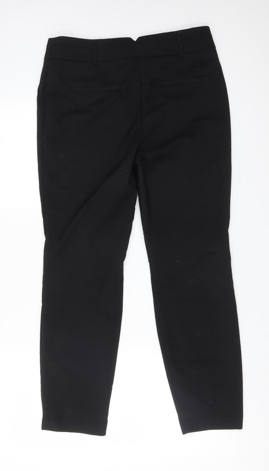 Papaya Womens Black Cotton Dress Pants Trousers Size 12 L27 in Regular