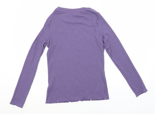 Marks and Spencer Womens Purple Round Neck Polyester Pullover Jumper Size 10