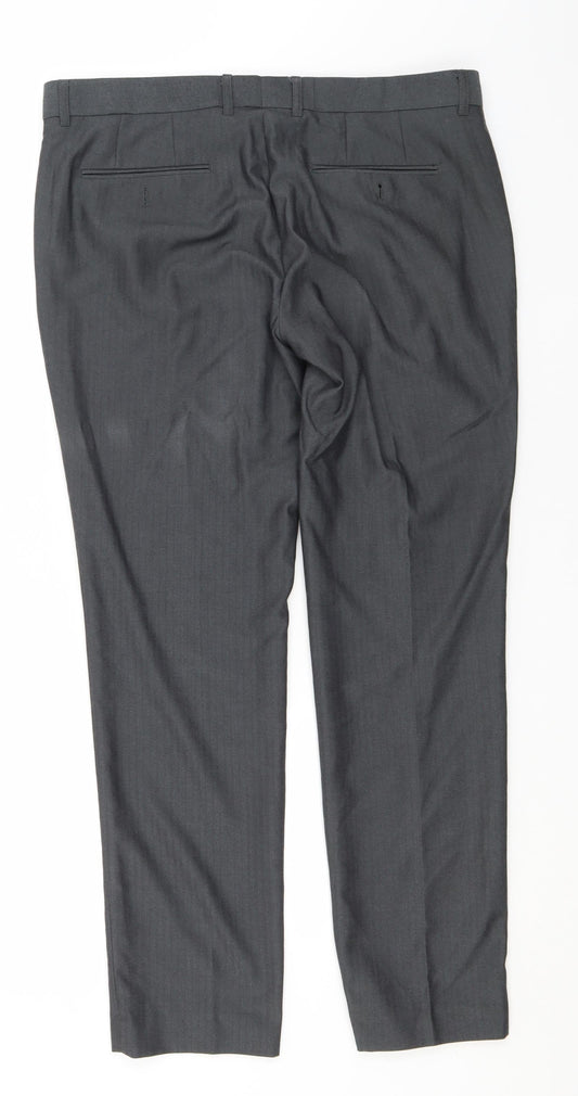 Very Womens Grey Polyester Dress Pants Trousers Size 34 in L30 in Regular