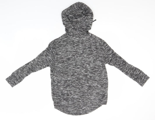 Matalan Womens Grey Striped Viscose Pullover Hoodie Size XS