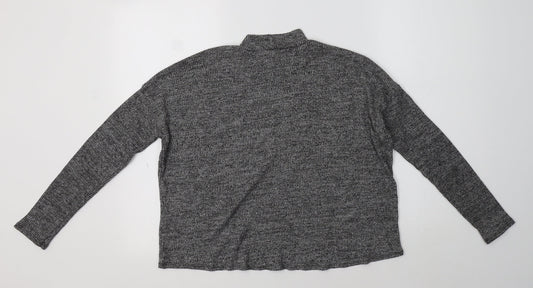 H&M Womens Grey Mock Neck Polyester Pullover Jumper Size M