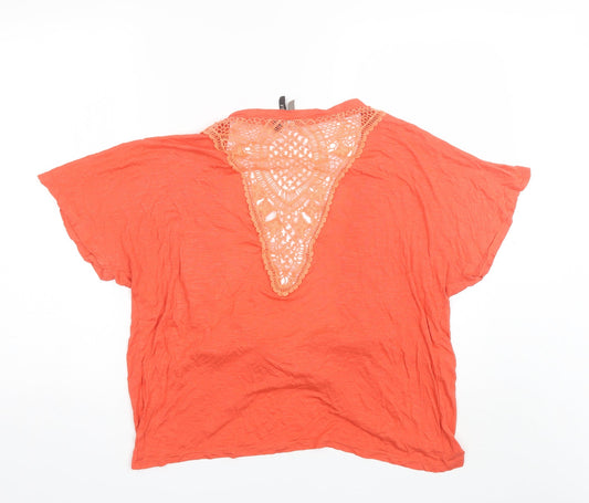 Intuition Womens Orange V-Neck Viscose Shrug Jumper Size S