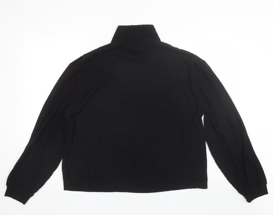 Loungable Womens Black Mock Neck Polyester Pullover Jumper Size 14
