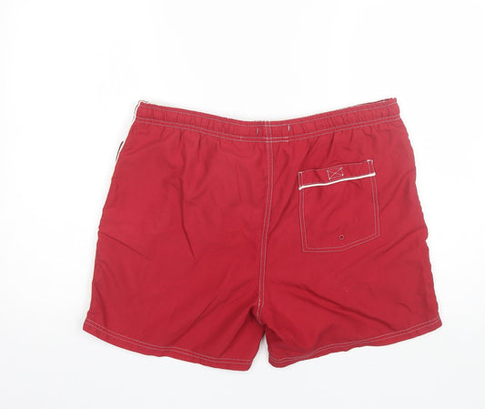 George Mens Red Polyester Bermuda Shorts Size M Regular