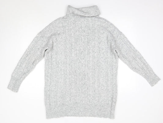 Matalan Womens Grey Roll Neck Acrylic Pullover Jumper Size S