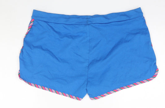 Xe Womens Blue Polyester Boyfriend Shorts Size XL Regular