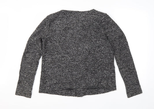 NEXT Womens Black Round Neck Acrylic Cardigan Jumper Size 12