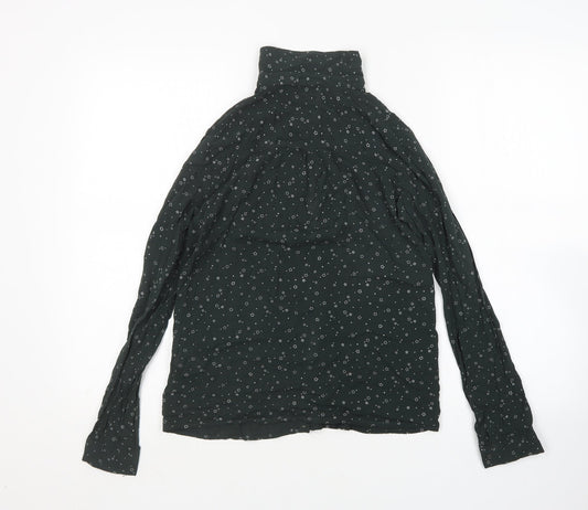 Pull & Bear Womens Green Viscose Basic Button-Up Size XS Collared