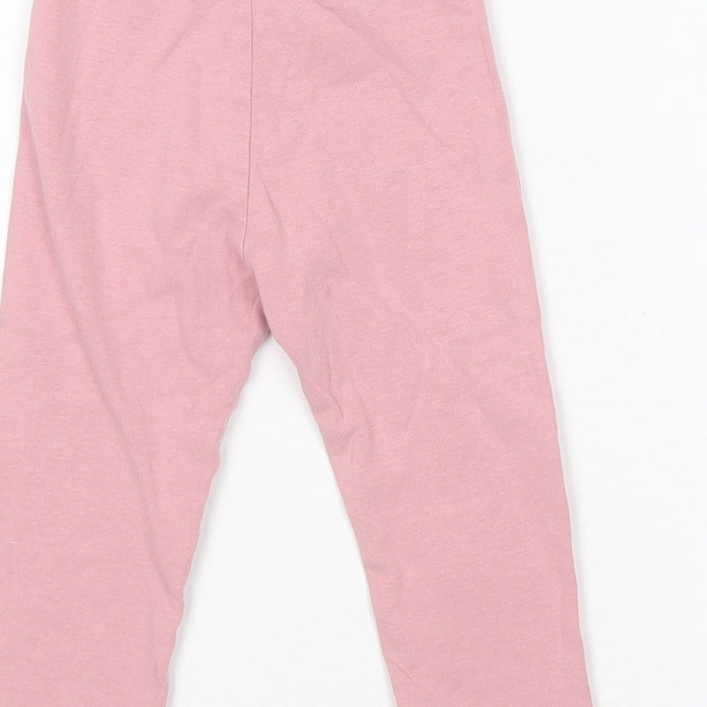 Matalan Girls Pink Cotton Sweatpants Trousers Size 12-18 Months