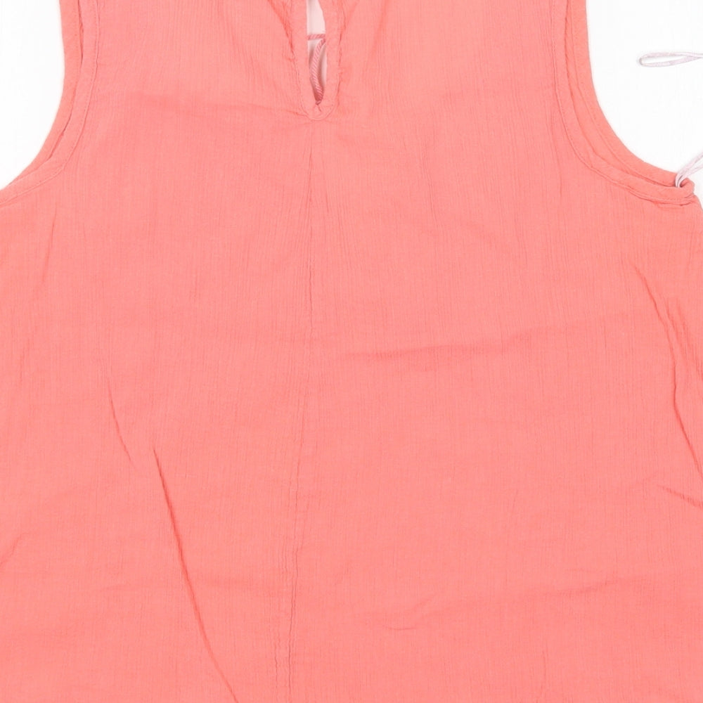 Heart & Soul Womens Pink Cotton Basic Blouse Size 12 Round Neck