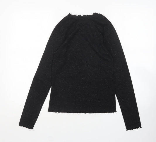 Primark Womens Black Polyester Basic T-Shirt Size S Round Neck