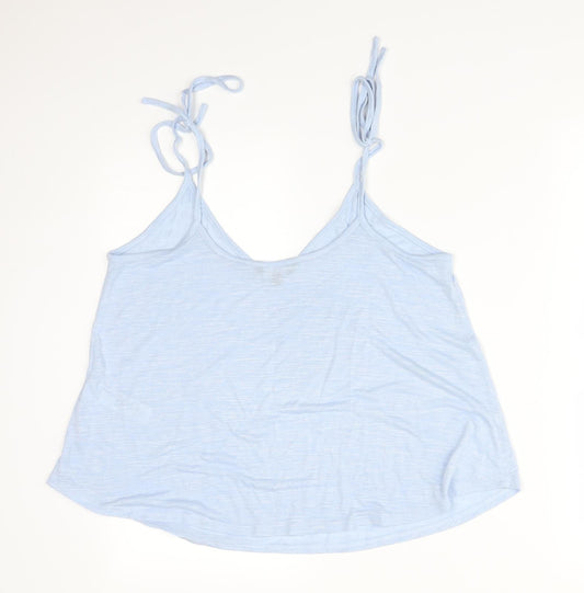 New Look Womens Blue Polyester Camisole T-Shirt Size 12 V-Neck