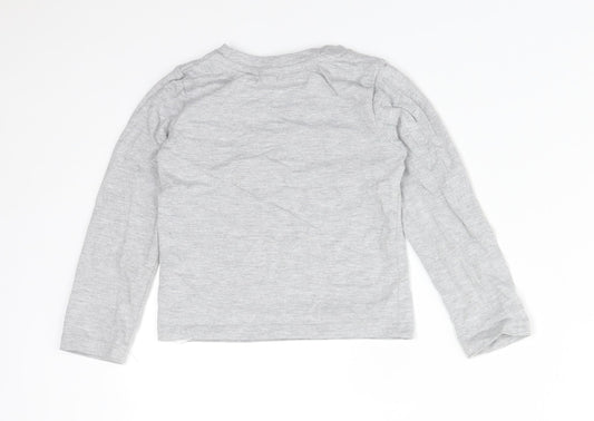 Primark Girls Grey Cotton Basic T-Shirt Size 5-6 Years Round Neck - COLLECT BEAUTIFUL MOMENTS
