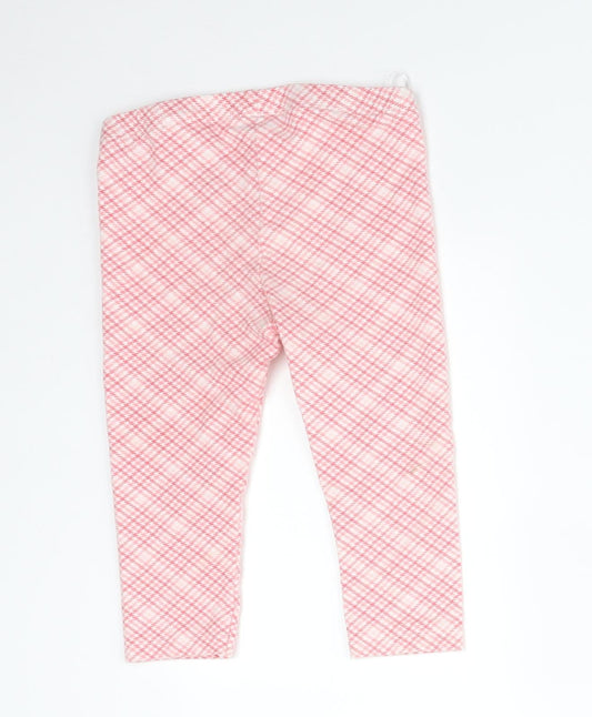 H&M Girls Pink Houndstooth Cotton Leggings Size 18 Months - DISNEY
